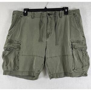 Lucky Brand Cargo Shorts 40 Mens Green Pockets Drawstring 8”